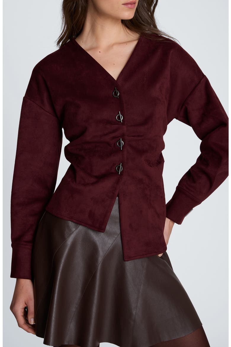 Asymmetrical Faux Suede Top, Main, color, SUGAR BEET