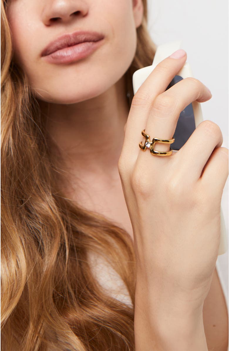 UNODE50 Double Topaz Ring, Alternate, color, Gold