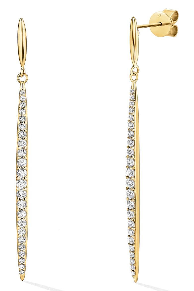 Classic Diamond Stiletto Drop Earrings, Main, color, YELLOW GOLD/ DIAMOND