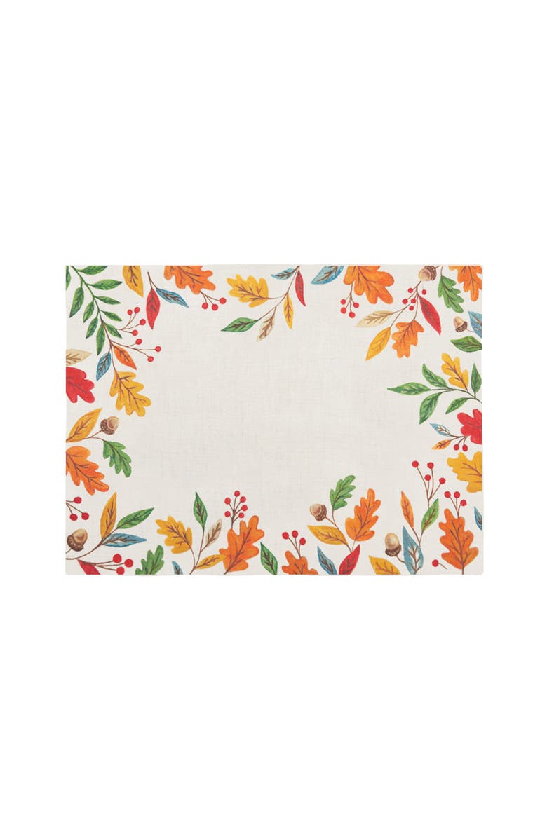 Harvest Leaves Set of 6 Placemats 14" x 20", Alternate, color, Red