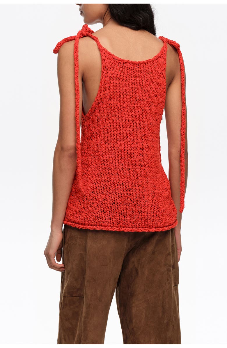 Bimba y Lola Bow Strap Sweater, Alternate, color, Red