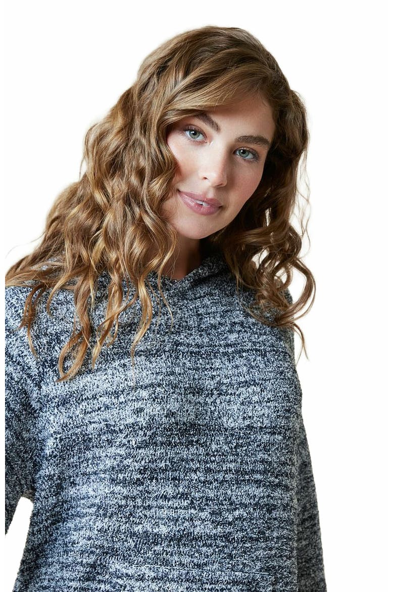 Heather Marshmallow Hooded Lounger, Alternate, color, Heather Black