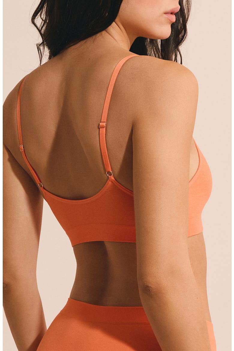 Amande Optimal Comfort Cotton Blend Bralette, Alternate, color, APRICOT