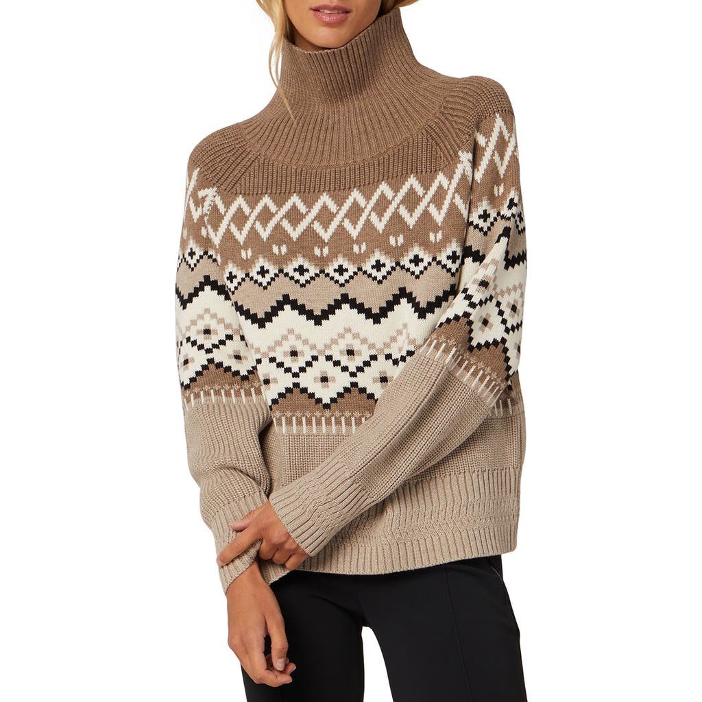 Alp N Rock Leighton Fair Isle Oversize Organic Cotton Blend Sweater in Heather Birch