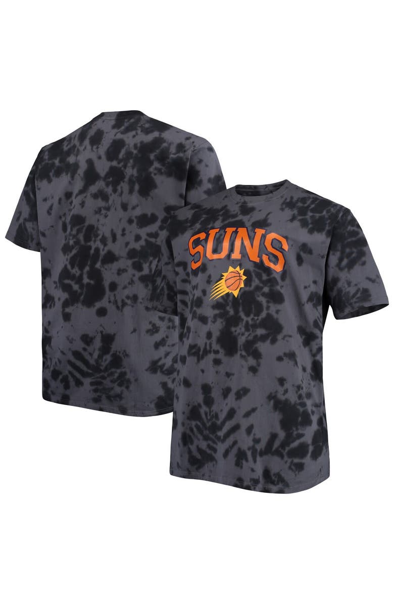 PROFILE Men's Black Phoenix Suns Big & Tall Marble Dye Tonal Performance T-Shirt, Main, color, Black