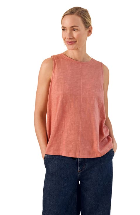 Crew Neck Pleat Back Tank Top