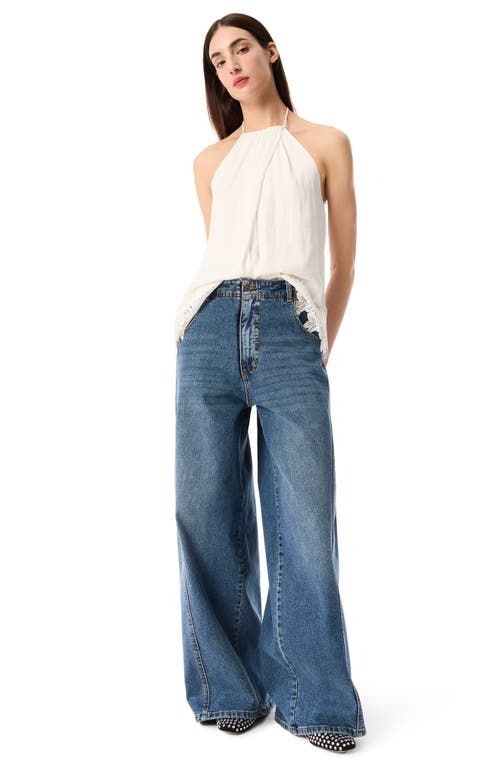 Robert Rodriguez Biarritz Lace Trim Halter Top