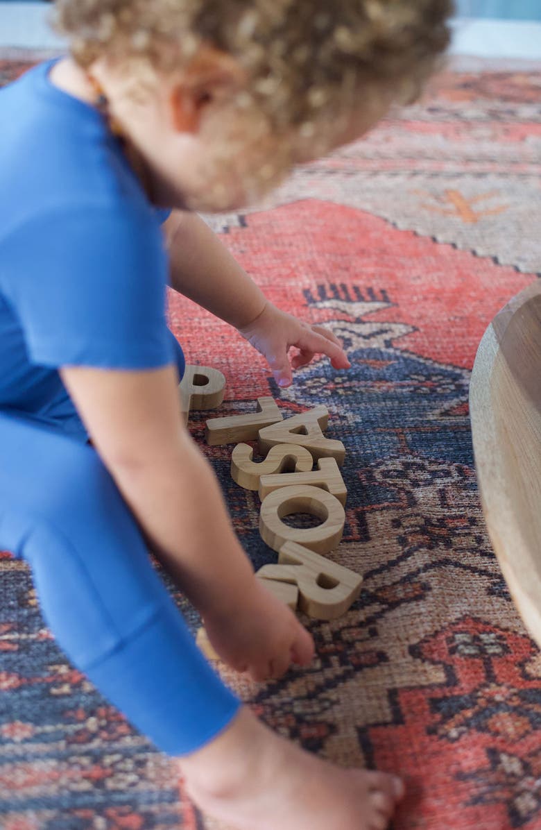 Wee Gallery Wooden Alphabet Letters and Animal Alphabet Cards Bundle, Alternate, color, Alphabet