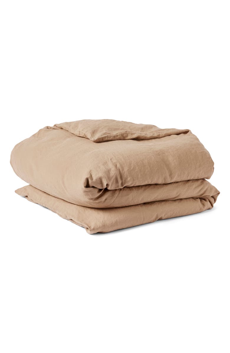 Coyuchi Relaxed Organic Linen Duvet Cover, Main, color, Doe