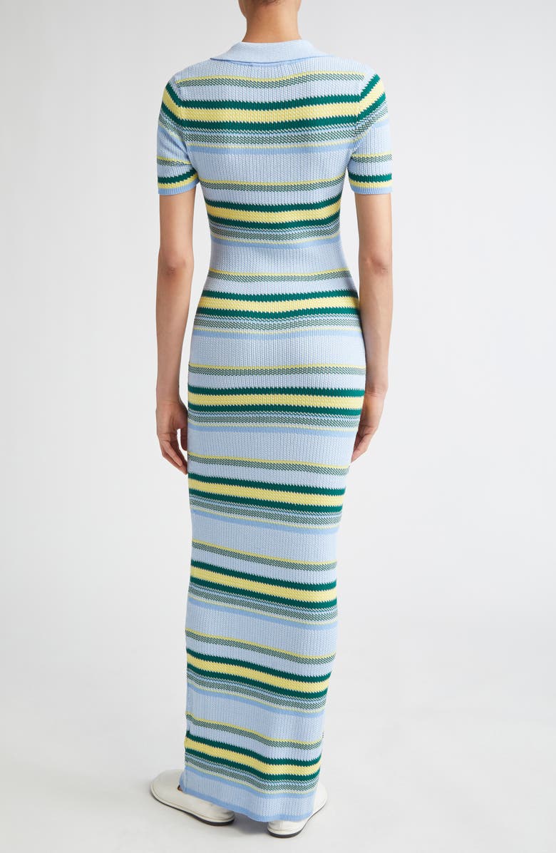 MONSE Stripe Jacquard Polo Maxi Dress, Alternate, color, Blue Stripe