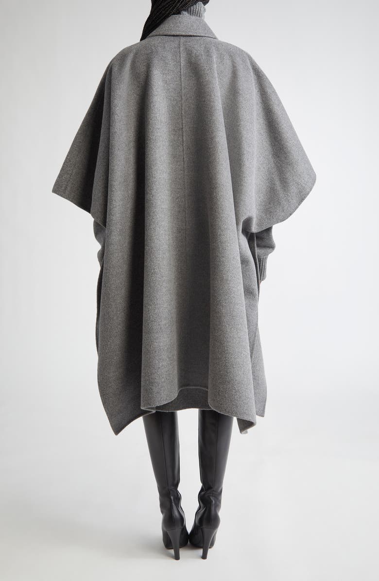 Michael Kors Collection Double Face Wool Melton Poncho Coat, Alternate, color, Banker Melange