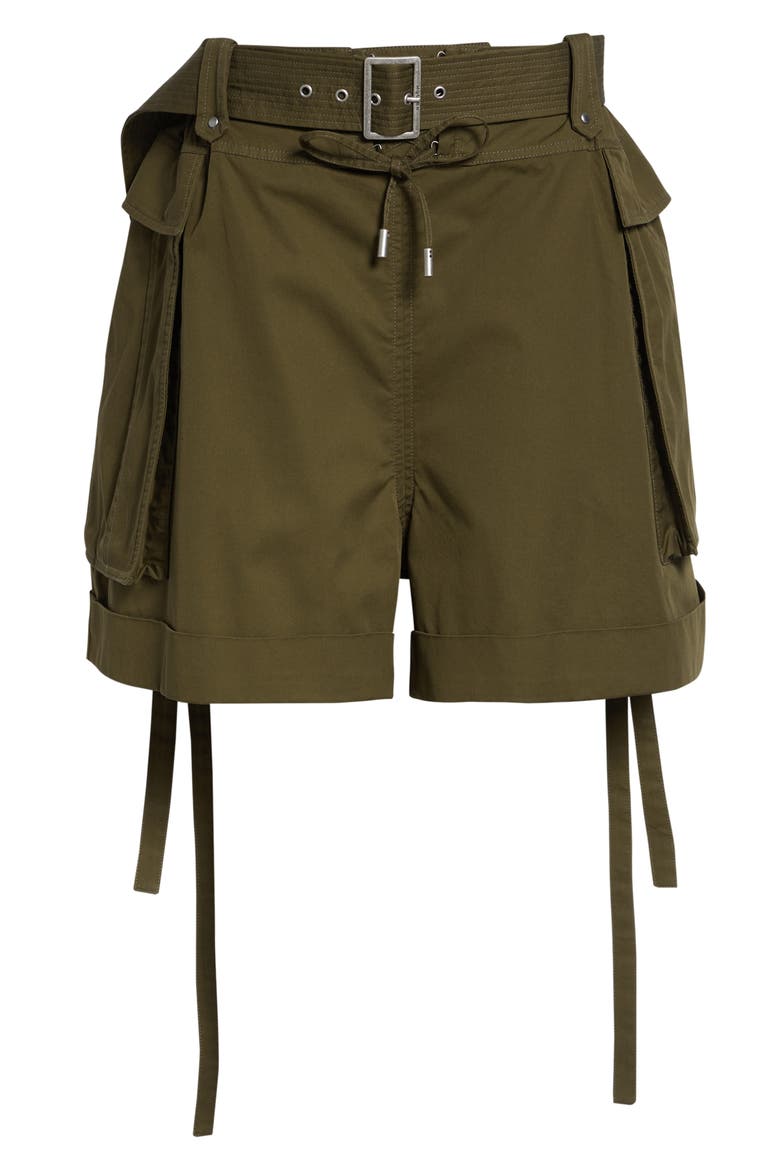 Oversize Cotton Twill Cargo Shorts, Alternate, color, OLIVE