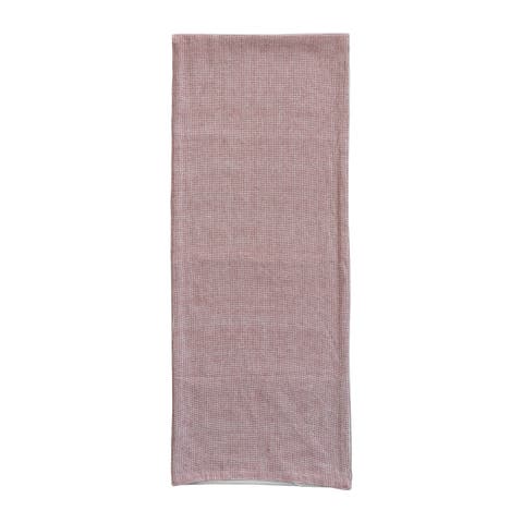 Woven Cotton 2-Sided Table Runner with Grid Pattern, Red and Cream Color