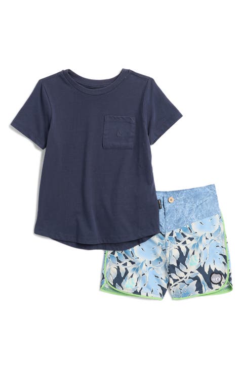 Kids' Acid Washed Jersey T-Shirt & Shorts Set (Toddler & Little Kid)