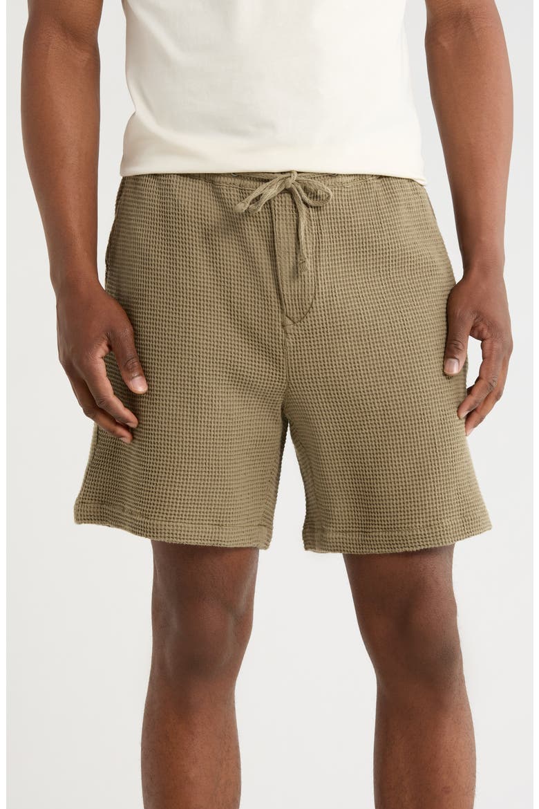 Sandwood Waffle Stitch Shorts, Main, color, LIGHT MOSS