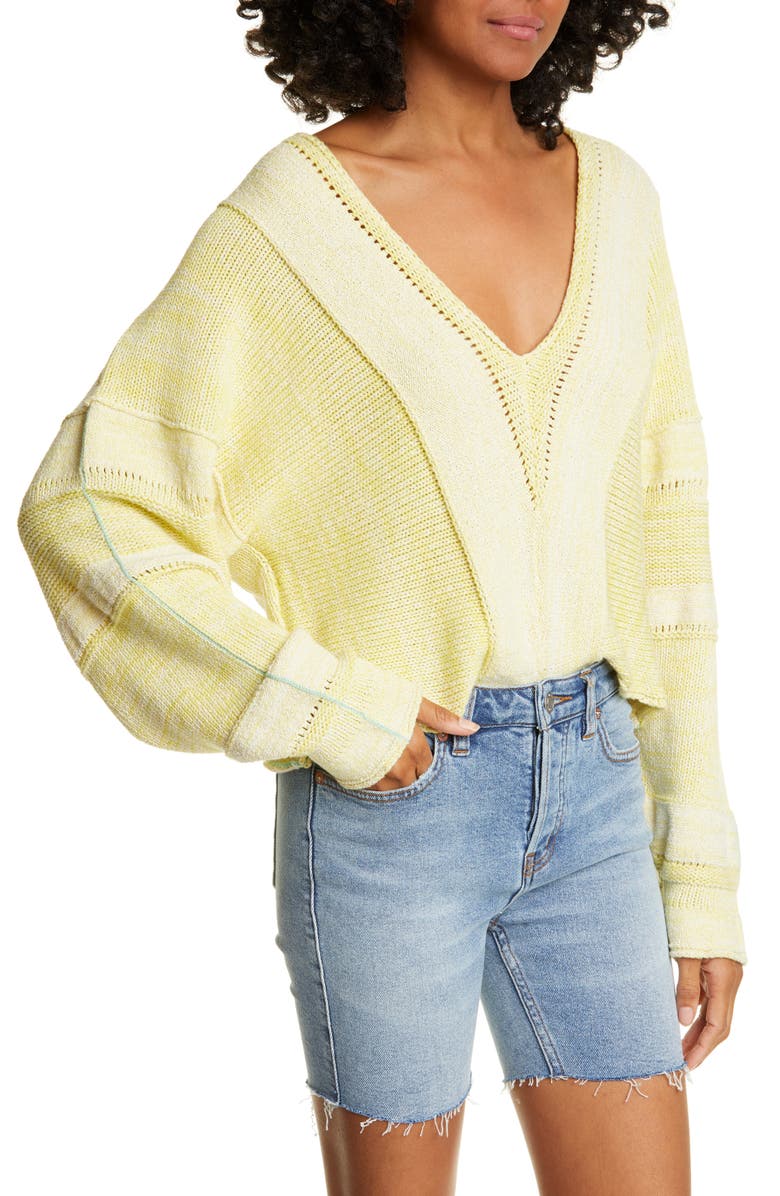 Free People Lemonade Stand Sweater, Alternate, color, Yellow