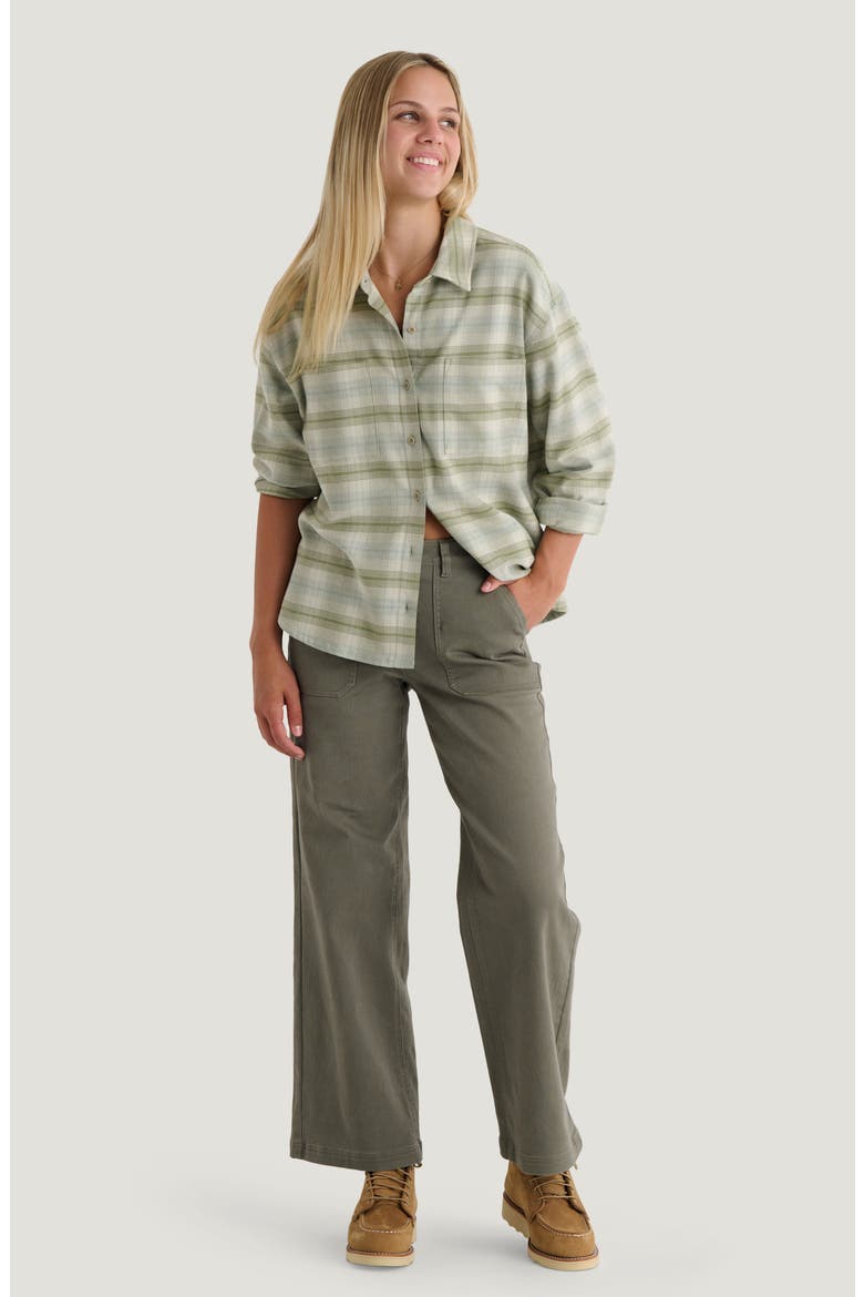 SeaWool Flannel Shirt, Alternate, color, PLAID OIL GREEN