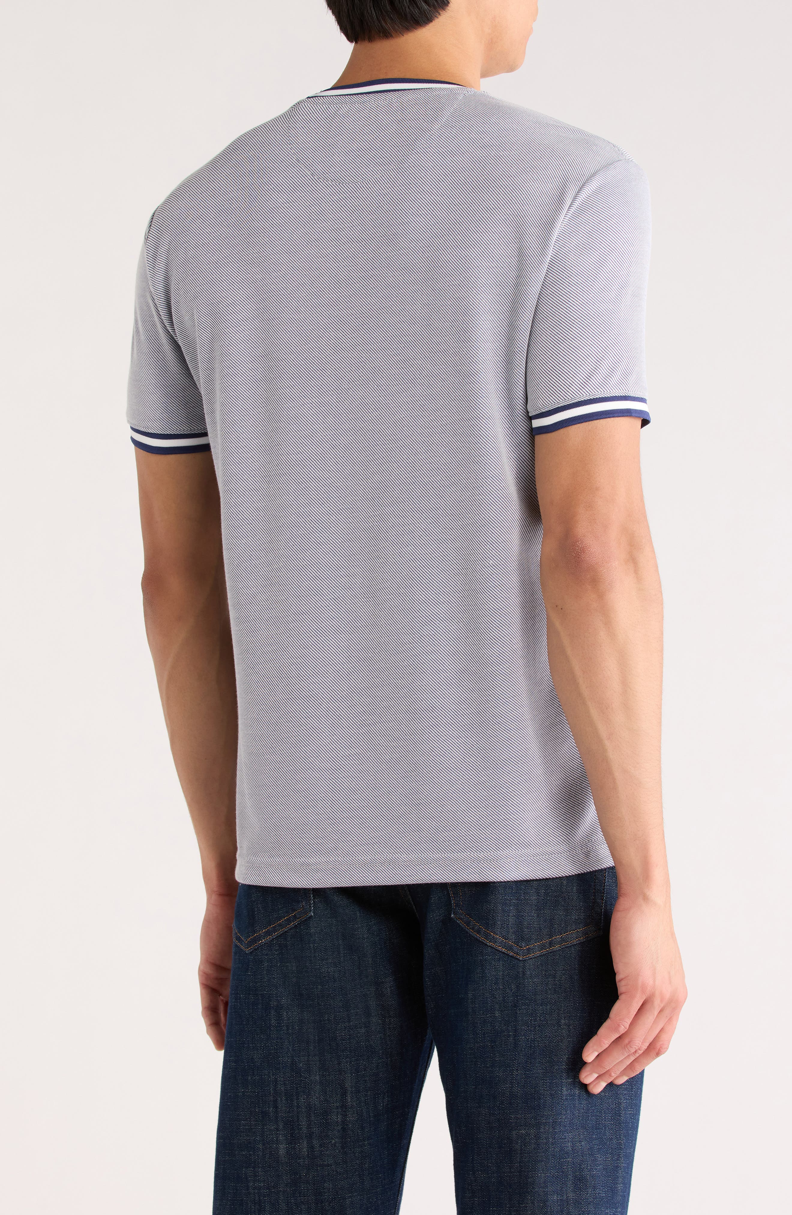 Stripe Texture Crewneck T-Shirt - image 2