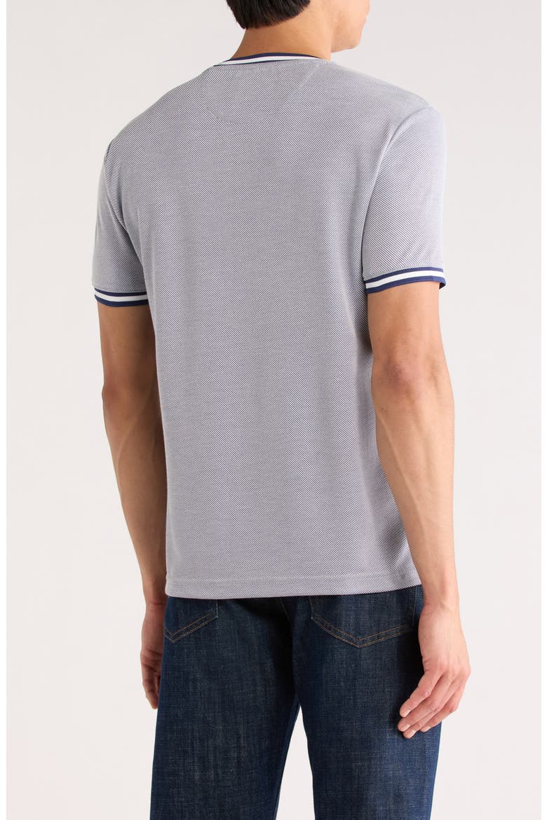 Stripe Texture Crewneck T-Shirt, Alternate, color, NAVY