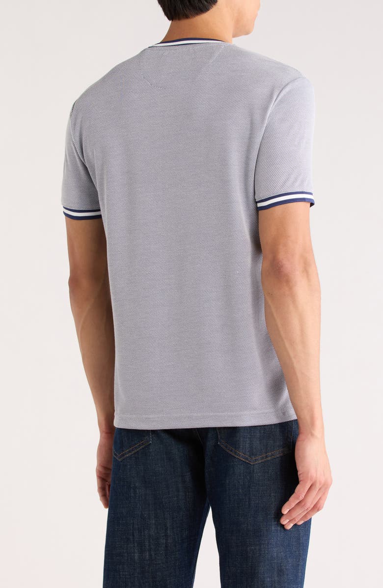 DENIM AND FLOWER Stripe Texture Crewneck T-Shirt, Alternate, color, Navy