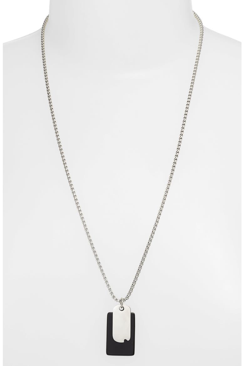 Hudson Time and Place Sterling Silver Chain Necklace, Alternate, color, BLACK