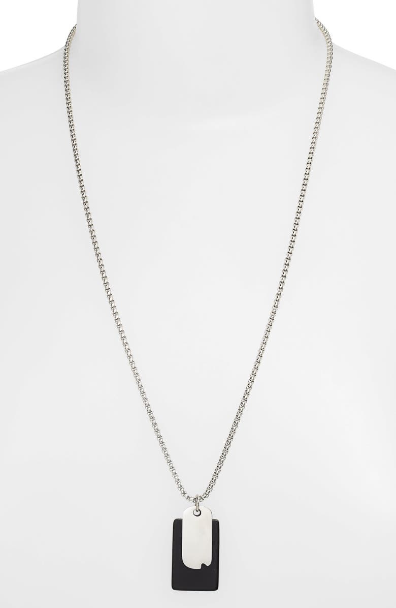 Jonas Studio Hudson Time and Place Sterling Silver Chain Necklace, Alternate, color, Black