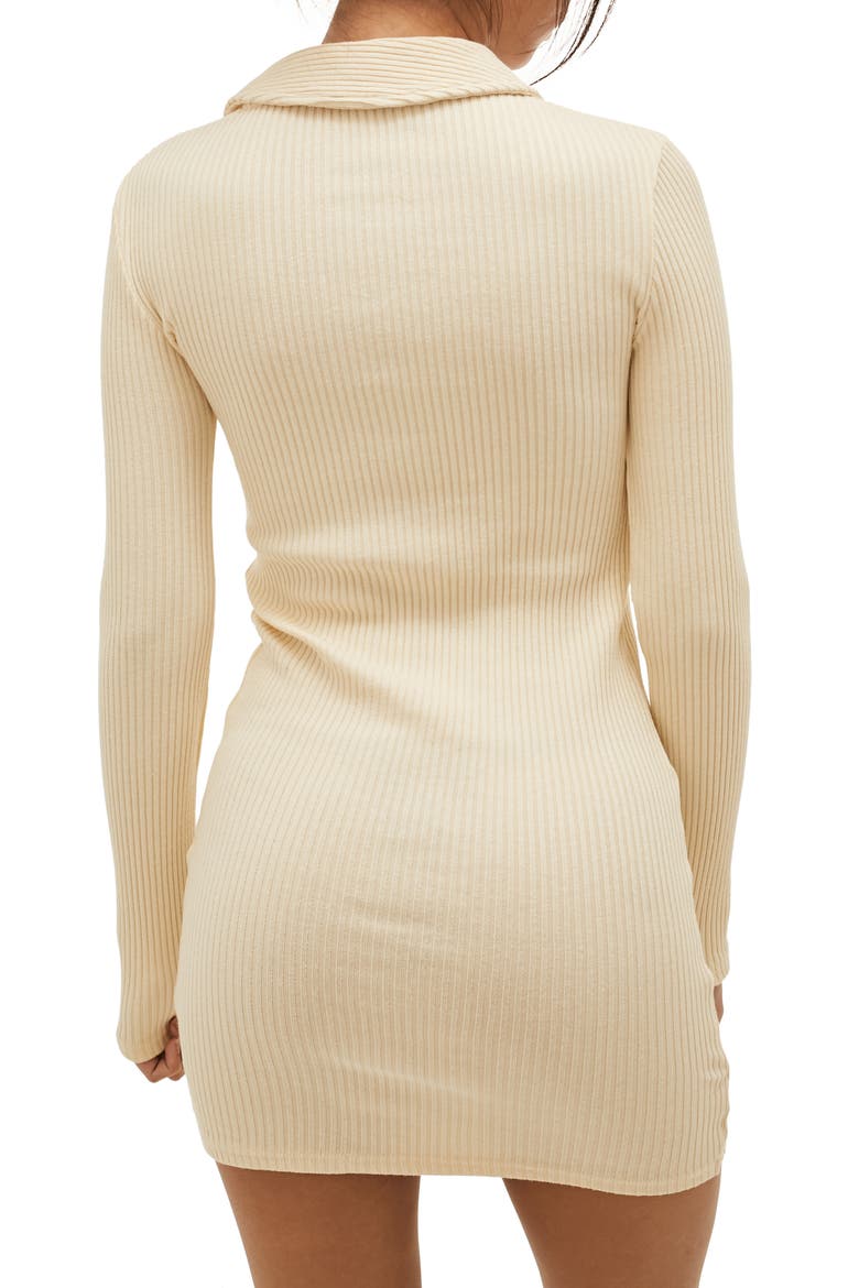 Rib Polo Dress, Alternate, color, CREAM