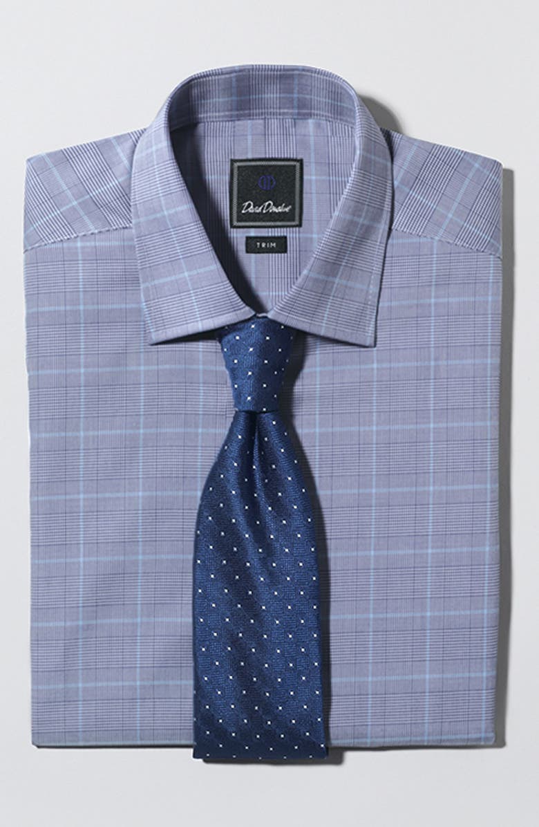 David Donahue Trim Fit Plaid Dress Shirt, Alternate, color, 