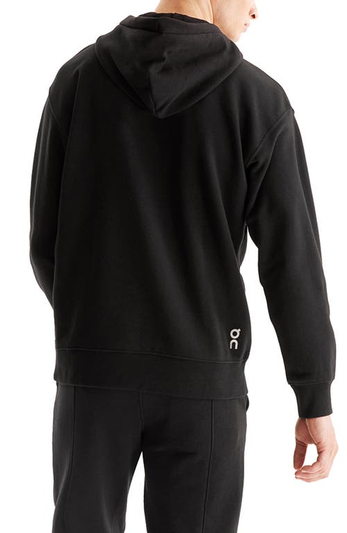 On Club Tennis Logo-print Cott-blend Jersey Hoodie In Black