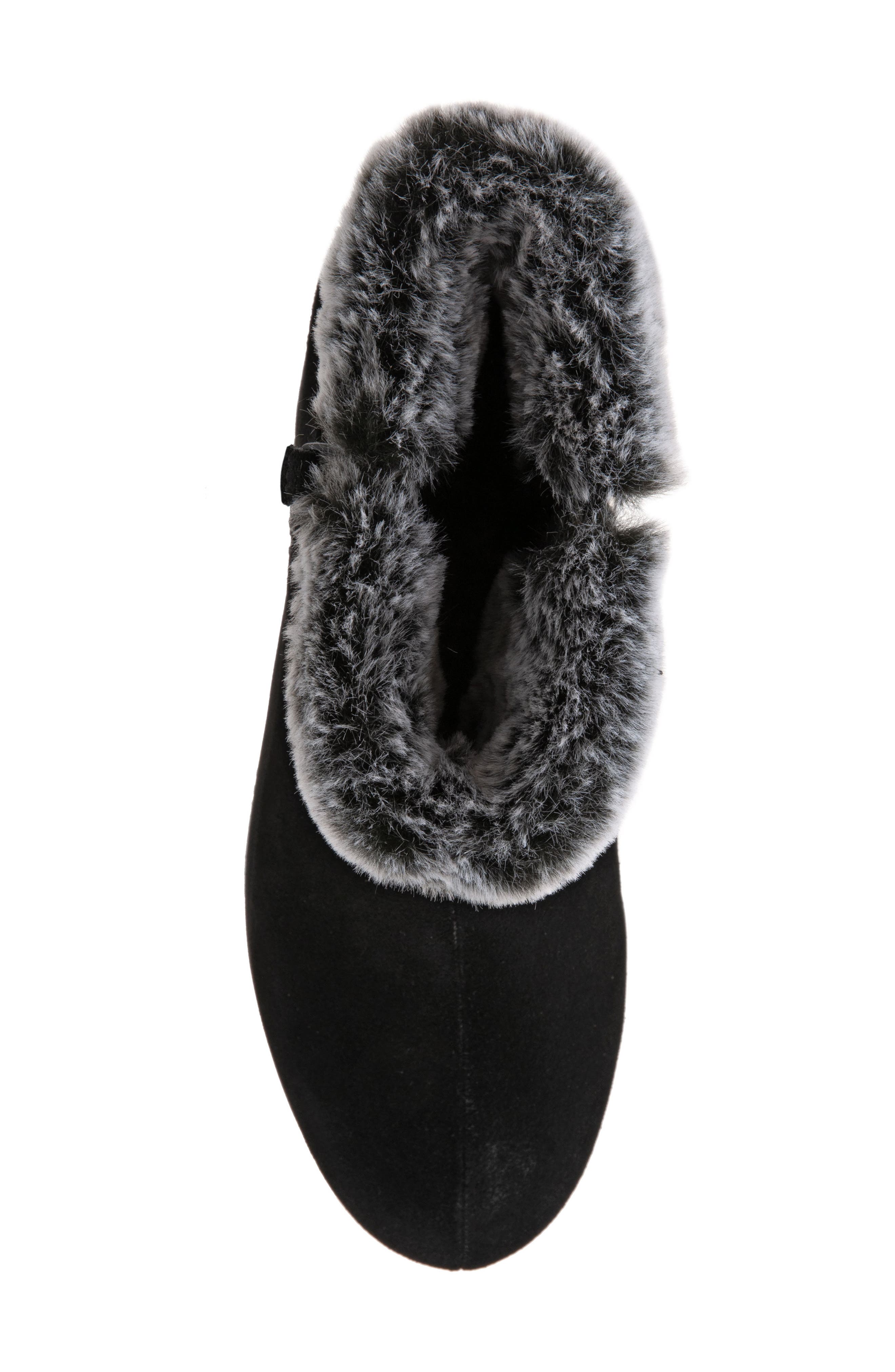 SoftWalk<sup>®</sup> Helena Faux Fur Bootie, Alternate, color, Black Suede