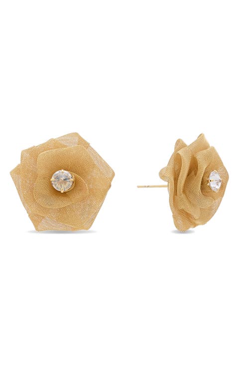 Ammara Bloom Cubic Zirconia Stud Earrings