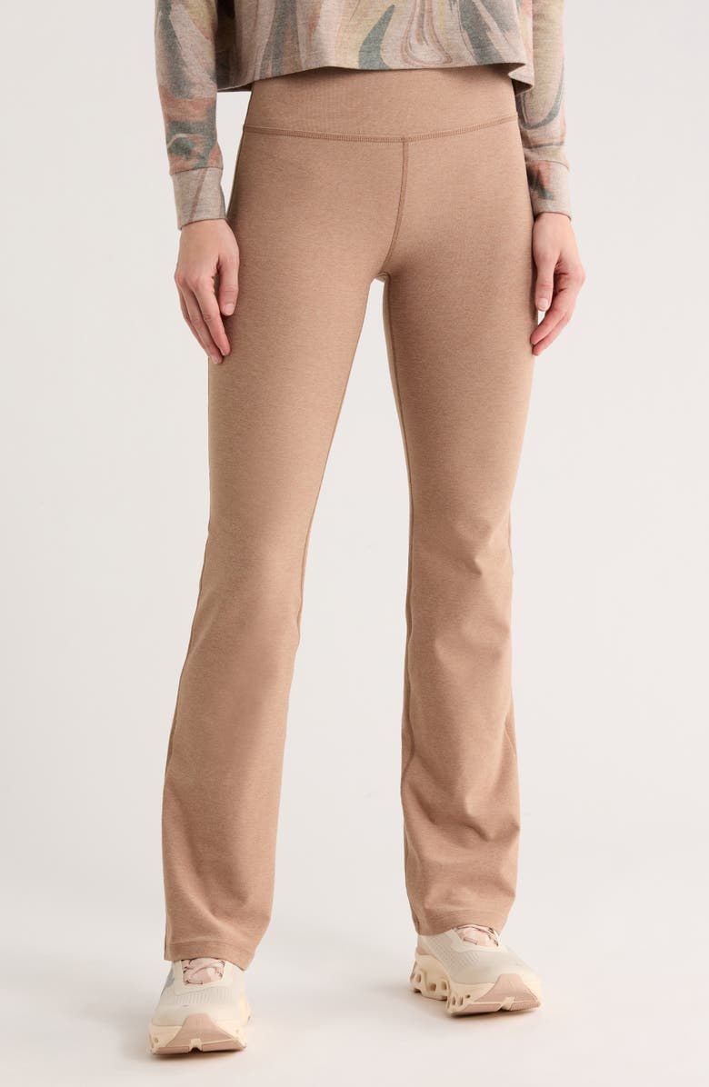 Beyond Yoga Practice Space Dye High Waist Pants, Main, color, Desert Sand Heather