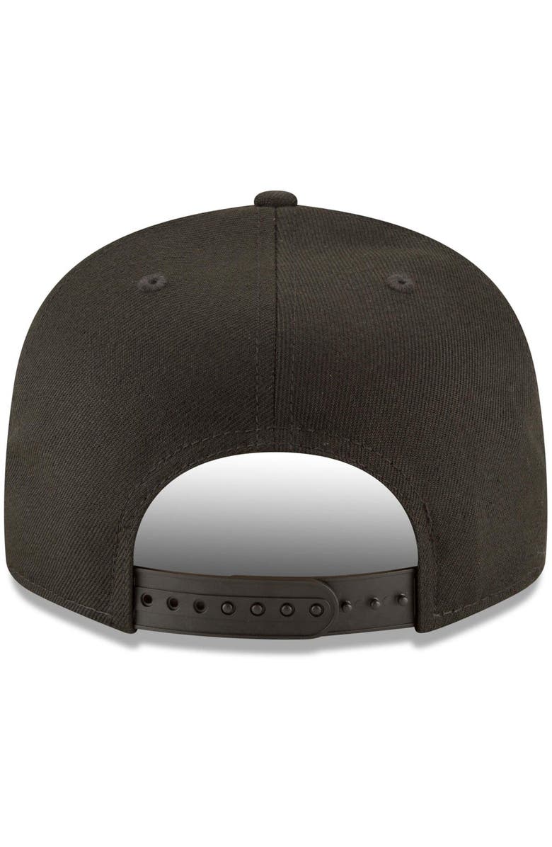 New Era Chicago Cubs New Era Black on Black 9FIFTY Team Snapback Adjustable Hat - Black, Alternate, color, Black