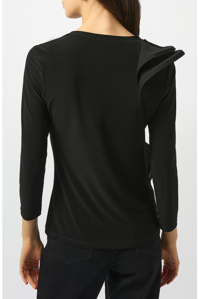 Ruffled Jersey Top, Alternate, color, BLACK