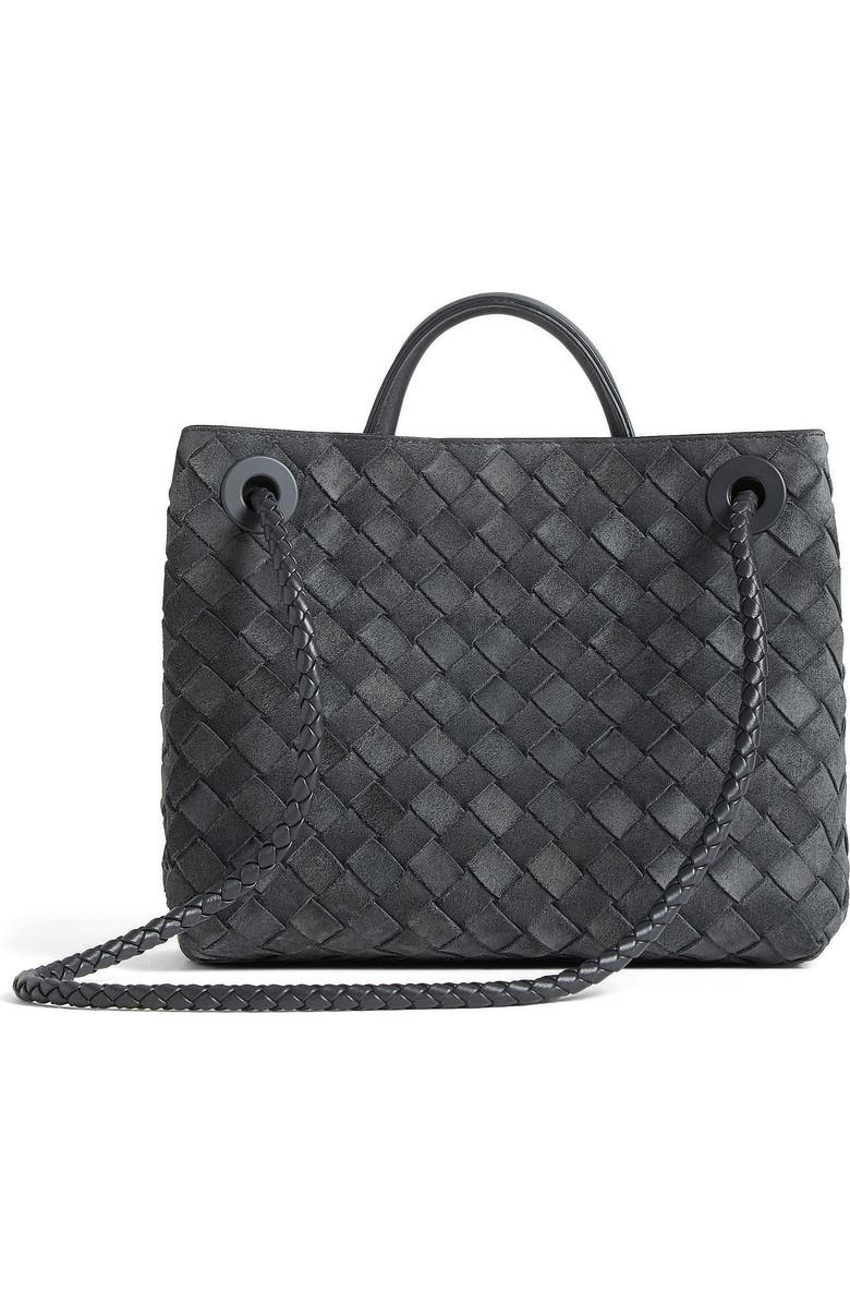 Bottega Veneta Small Andiamo Intrecciato Suede Shoulder Bag, Alternate, color,