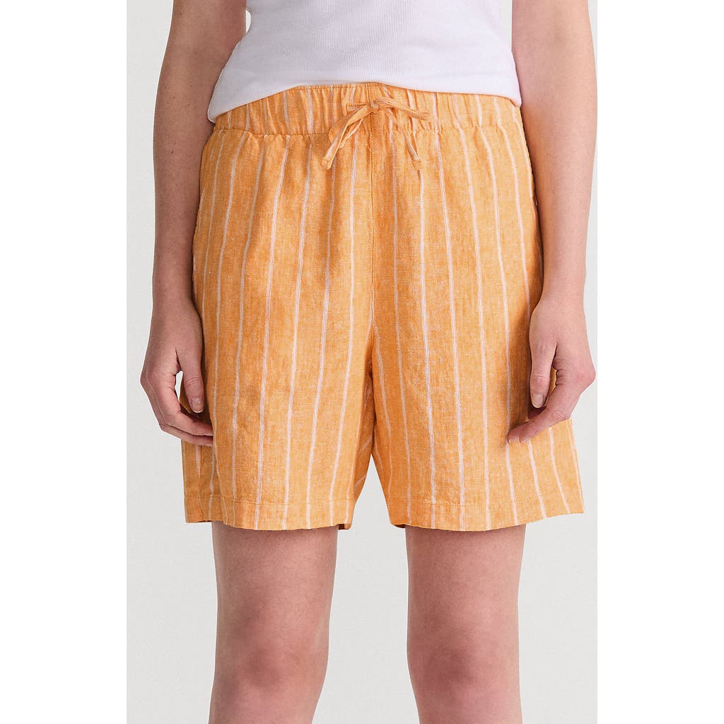 LANDS' END LANDS' END LINEN HIGH RISE PULL ON 7" SHORTS