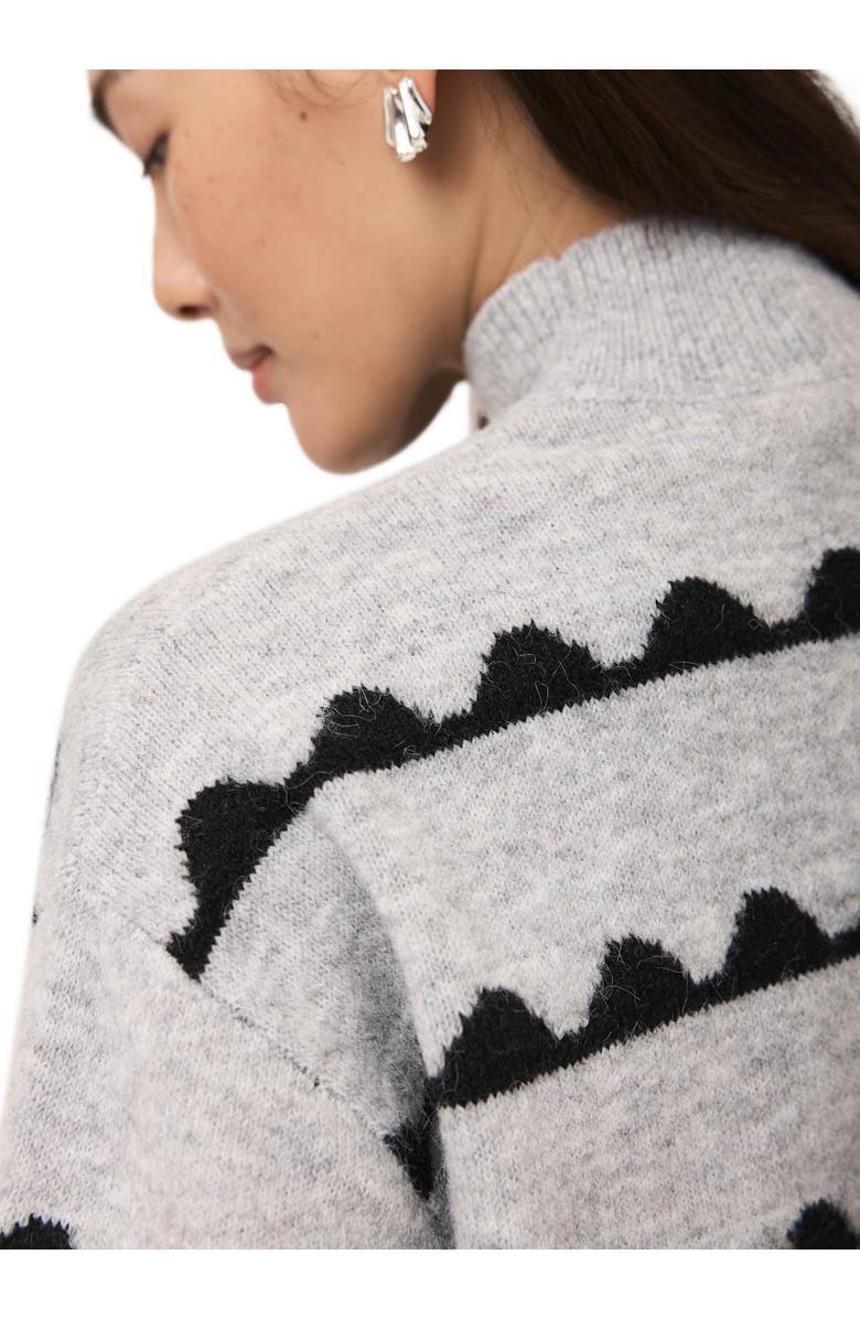 MINT VELVET Scallop Knit Sweater, Alternate, color, Grey