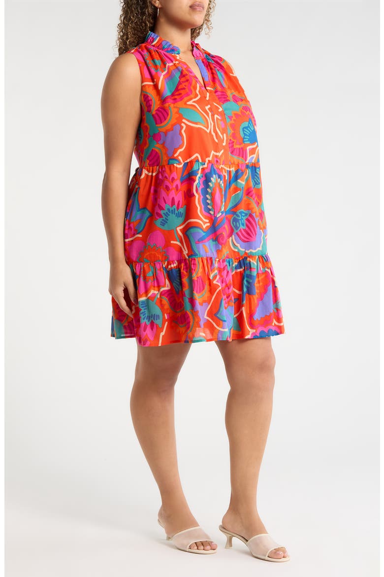 Baila Floral Gemmely Shift Mini Dress, Alternate, color, RED-MULTI