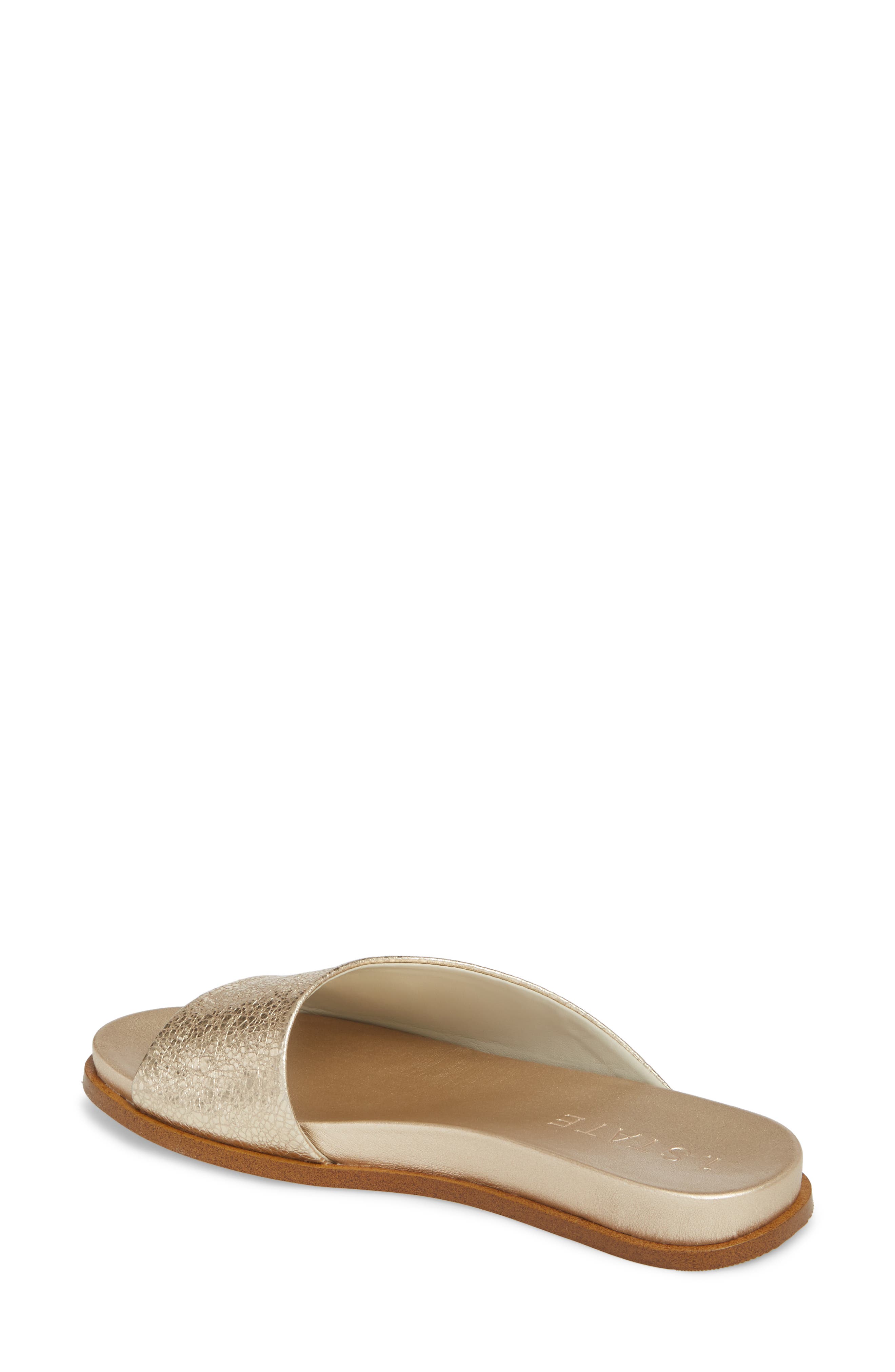 Onora Slide Sandal, Alternate, color, PLATINUM LEATHER