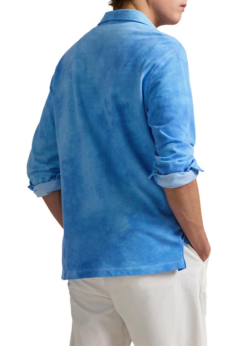 Long Sleeve Cotton Piquè Polo, Alternate, color, SKY BLUE