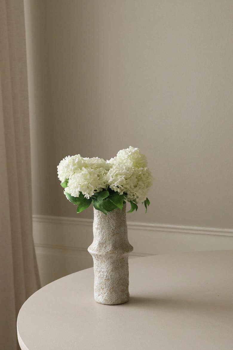 White Mini Snowball Hydrangea Bouquet, Alternate, color, White