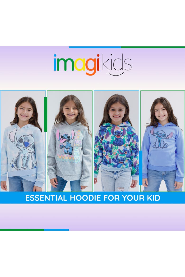 Lilo & Stitch Fleece Pullover Hoodie, Alternate, color, Stitch Tropical Blue