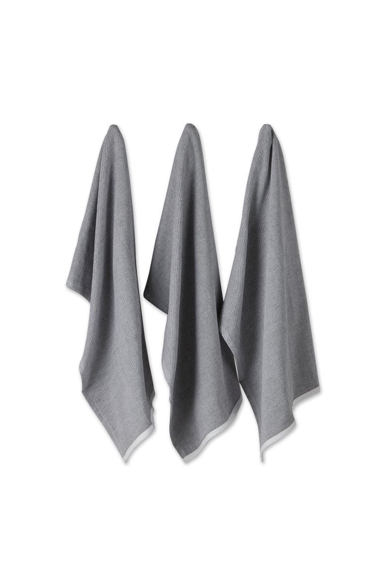 Mineral French Terry Chambray Solid Dishtowel Set/3, Main, color, Mineral