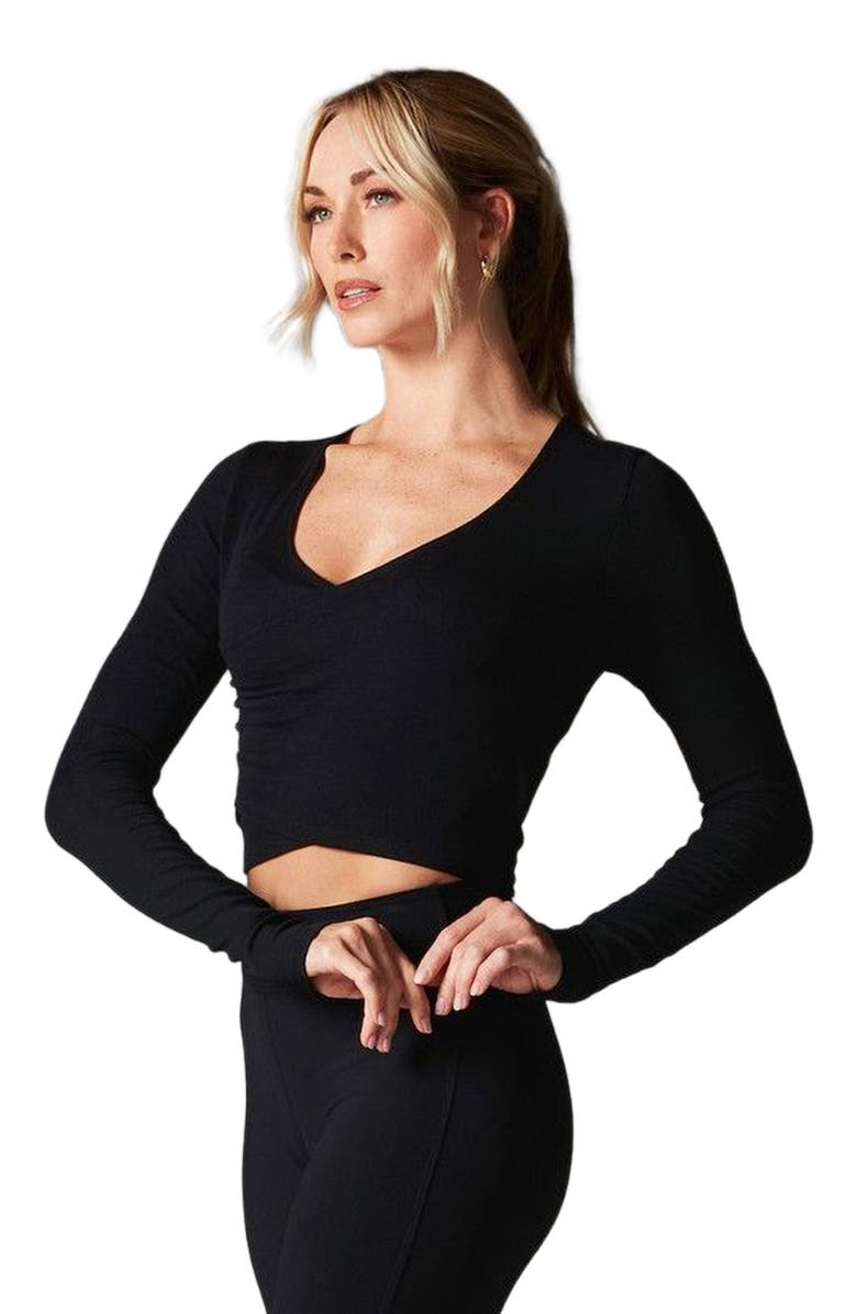Tavi Criss Cross Long Sleeve Top, Main, color, Ebony