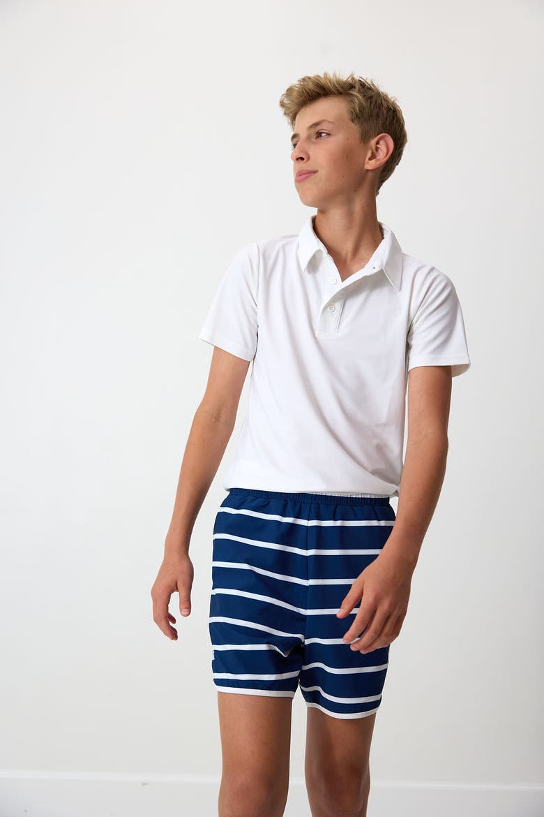 Boys Retro Super Short Lined, Alternate, color, Navy Stripe