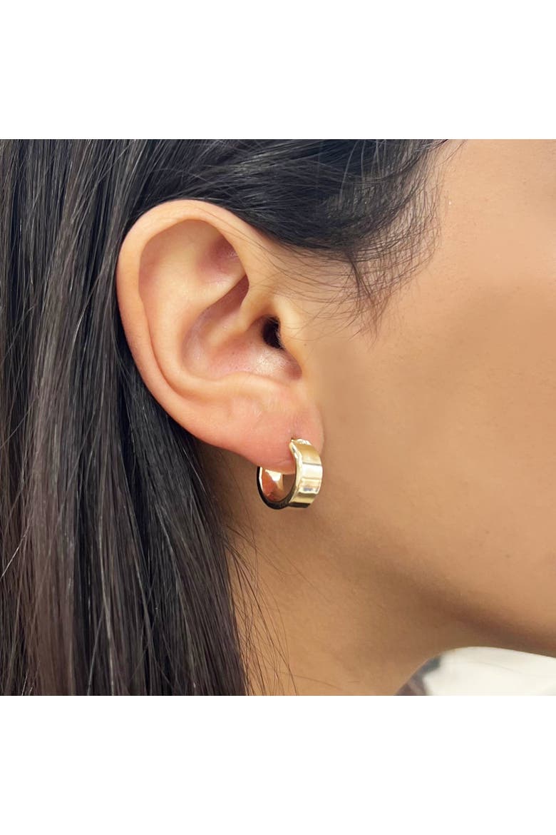 Mini Square Tube Huggie Hoop Earrings, Alternate, color, Yellow Gold