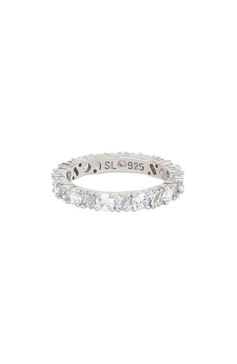 SUZY LEVIAN Mixed Cut Cubic Zirconia Eternity Band Ring, Alternate, color, White