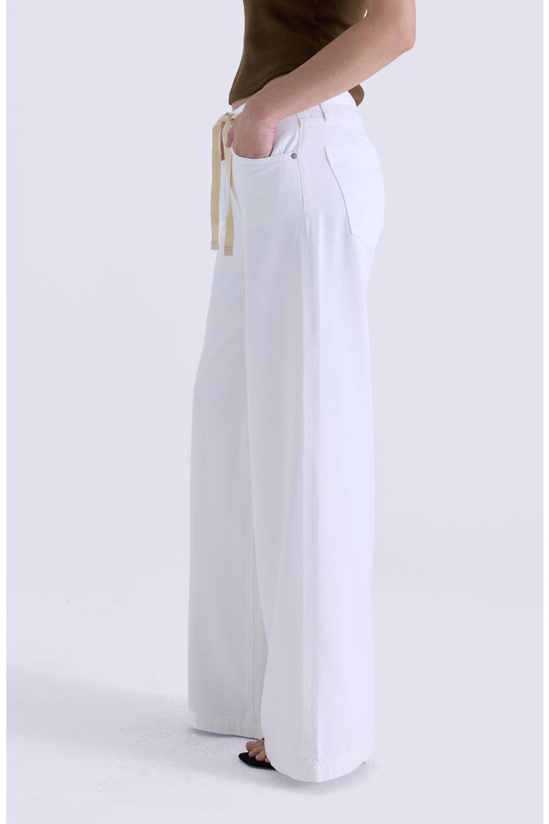 Jadyn Drawstring Mid Rise Palazzo Jeans, Alternate, color, OPTIC WHITE