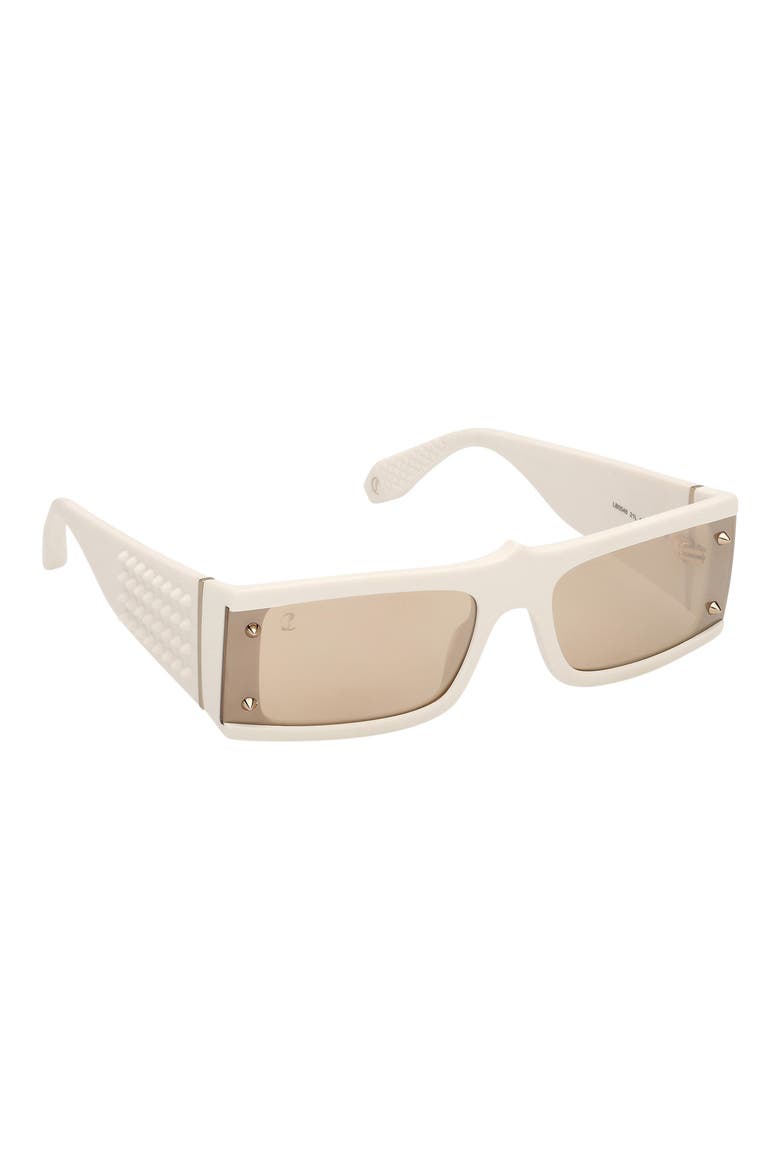 62mm Oversize Rectangular Sunglasses, Alternate, color, WHITE / GOLD / ZEISS FLASH