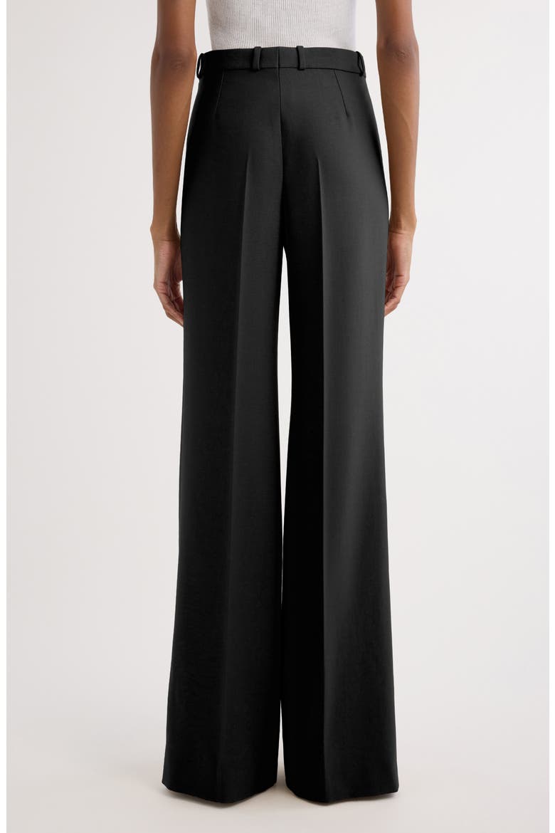 Wool Grain de Poudre Flare Leg Pants, Alternate, color, BLACK